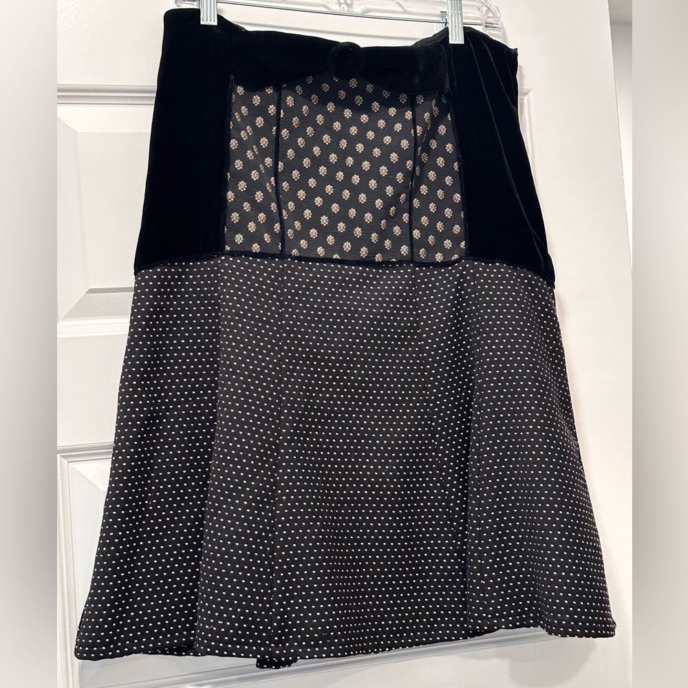 Nanette Lepore Velvet Brocade Fit & Flare Skirt